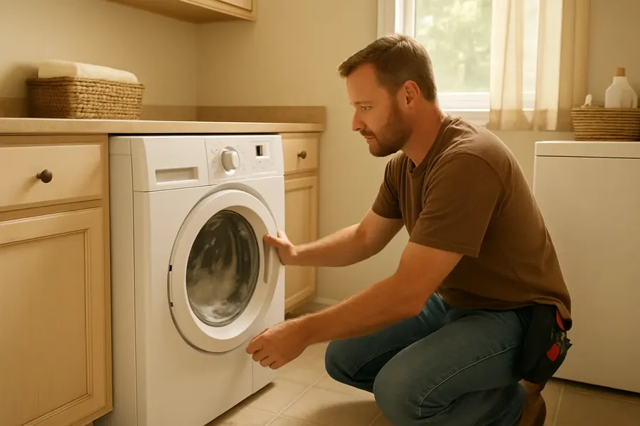Washer after repair, near Emory Road
